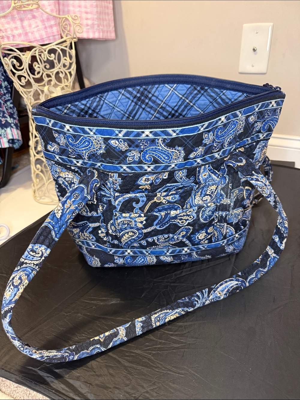 Vera Bradley Blue Paisley Quilted Shoulder Bag
